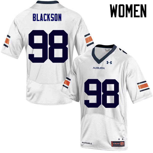 Women's Auburn Tigers #98 Angelo Blackson White College Stitched Football Jersey